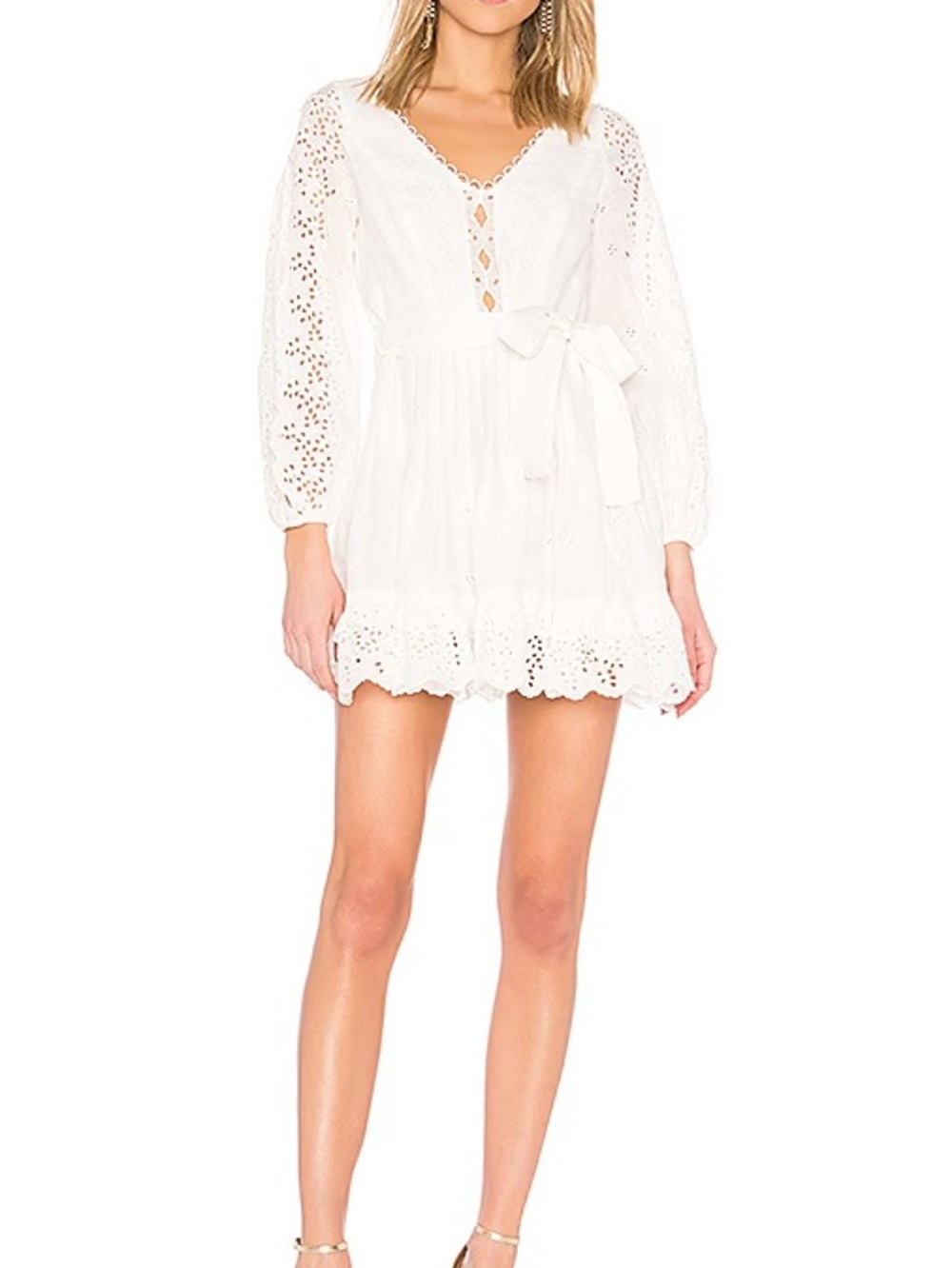 Zimmermann white eyelet lace dress